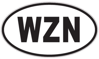 WZN - 3 Letter Initials Oval Sticker
