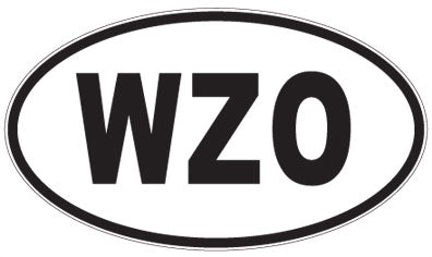 WZO - 3 Letter Initials Oval Sticker