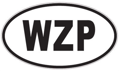 WZP - 3 Letter Initials Oval Magnet