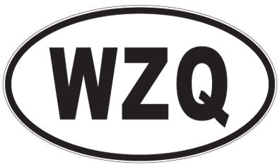 WZQ - 3 Letter Initials Oval Magnet