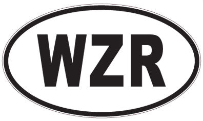 WZR - 3 Letter Initials Oval Sticker