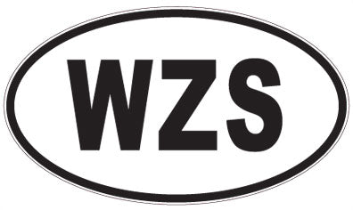 WZS - 3 Letter Initials Oval Magnet