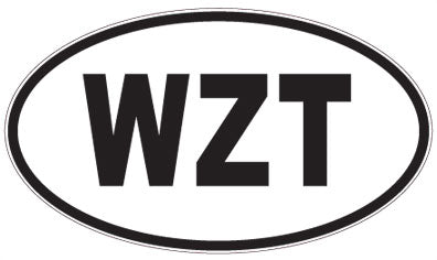 WZT - 3 Letter Initials Oval Magnet