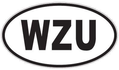 WZU - 3 Letter Initials Oval Sticker