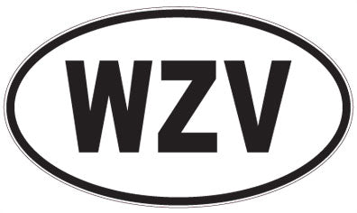 WZV - 3 Letter Initials Oval Magnet