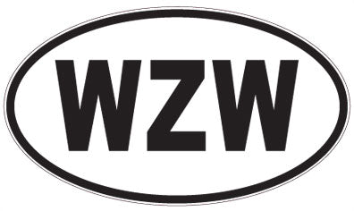 WZW - 3 Letter Initials Oval Magnet