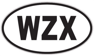 WZX - 3 Letter Initials Oval Magnet