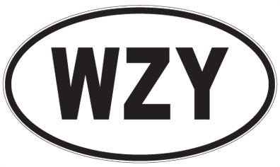 WZY - 3 Letter Initials Oval Sticker