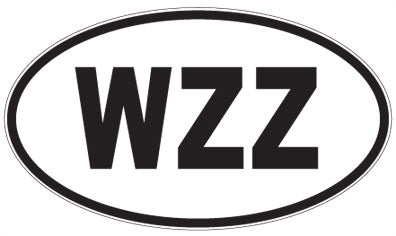 WZZ - 3 Letter Initials Oval Sticker