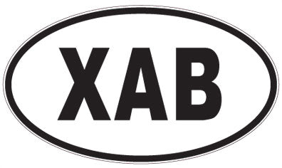 XAB - 3 Letter Initials Oval Magnet