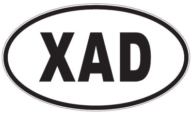 XAD - 3 Letter Initials Oval Sticker