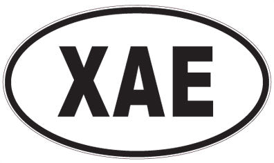 XAE - 3 Letter Initials Oval Sticker