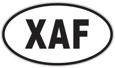 XAF - 3 Letter Initials Oval Sticker