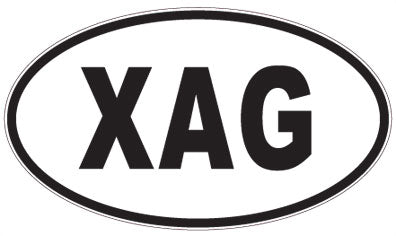 XAG - 3 Letter Initials Oval Magnet