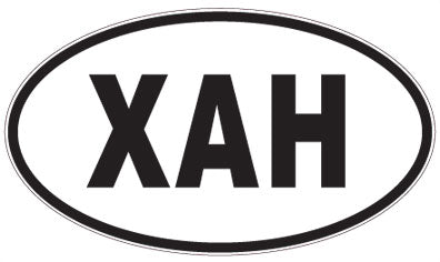 XAH - 3 Letter Initials Oval Magnet