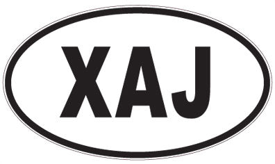 XAJ - 3 Letter Initials Oval Magnet