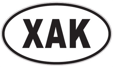 XAK - 3 Letter Initials Oval Sticker