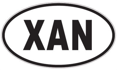 XAN - 3 Letter Initials Oval Magnet