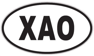 XAO - 3 Letter Initials Oval Magnet