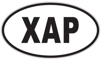 XAP - 3 Letter Initials Oval Sticker