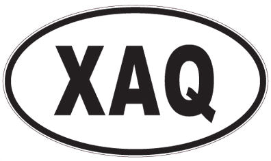 XAQ - 3 Letter Initials Oval Sticker