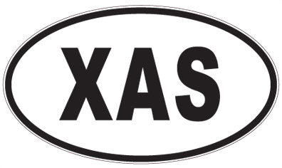 XAS - 3 Letter Initials Oval Magnet