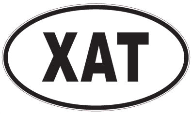 XAT - 3 Letter Initials Oval Sticker