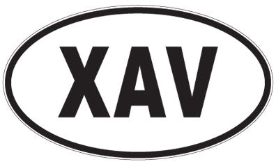 XAV - 3 Letter Initials Oval Sticker