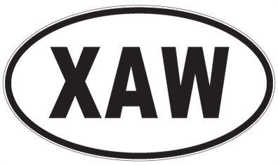 XAW - 3 Letter Initials Oval Magnet