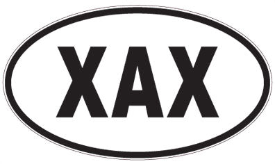 XAX - 3 Letter Initials Oval Magnet
