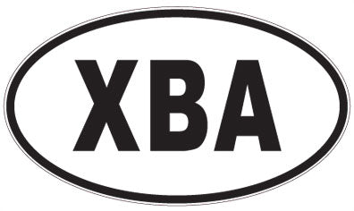 XBA - 3 Letter Initials Oval Sticker
