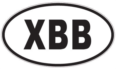 XBB - 3 Letter Initials Oval Sticker