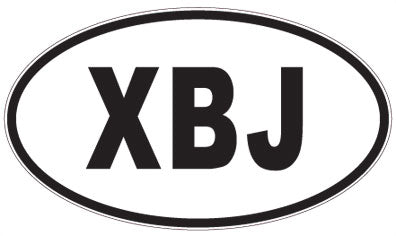 XBJ - 3 Letter Initials Oval Sticker