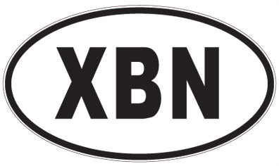 XBN - 3 Letter Initials Oval Sticker