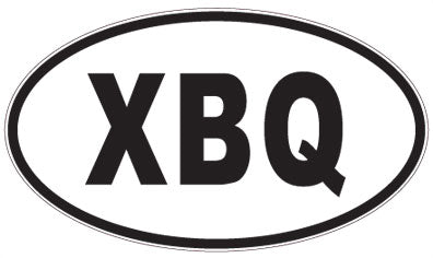 XBQ - 3 Letter Initials Oval Magnet