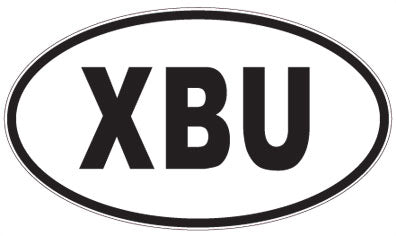 XBU - 3 Letter Initials Oval Sticker