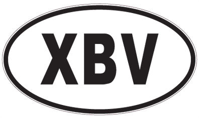 XBV - 3 Letter Initials Oval Sticker