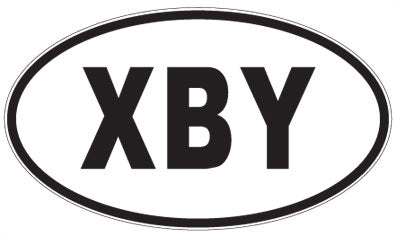 XBY - 3 Letter Initials Oval Sticker