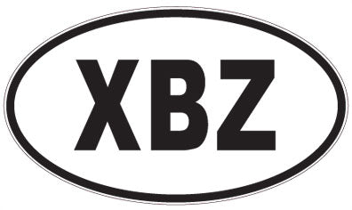 XBZ - 3 Letter Initials Oval Sticker