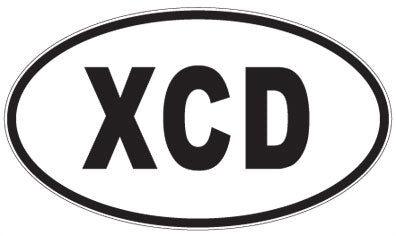 XCD - 3 Letter Initials Oval Sticker