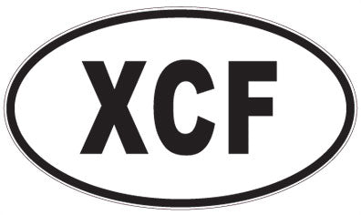 XCF - 3 Letter Initials Oval Sticker