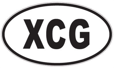 XCG - 3 Letter Initials Oval Sticker