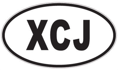 XCJ - 3 Letter Initials Oval Magnet