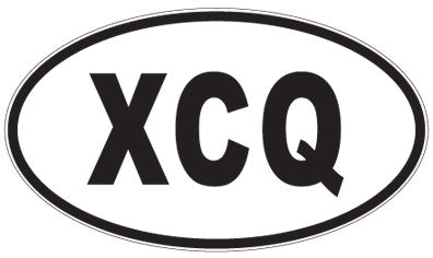 XCQ - 3 Letter Initials Oval Sticker