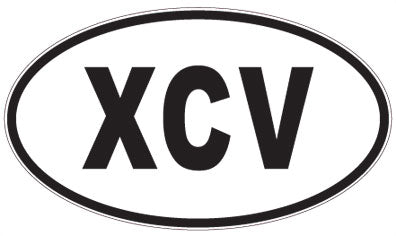 XCV - 3 Letter Initials Oval Sticker