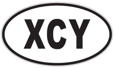 XCY - 3 Letter Initials Oval Magnet