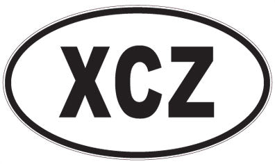 XCZ - 3 Letter Initials Oval Magnet