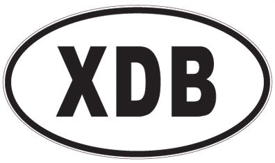XDB - 3 Letter Initials Oval Sticker