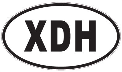 XDH - 3 Letter Initials Oval Magnet