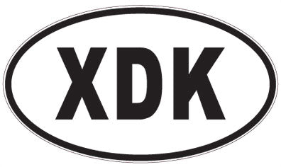XDK - 3 Letter Initials Oval Sticker